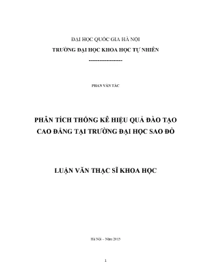 Luận văn thạc sĩ hus phân tích thống kê hiệu quả đào tạo cao đẳng tại trường đại học sao đỏ