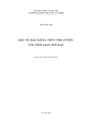 Luận văn thạc sĩ hus một số bất đẳng thức phi tuyến với thời gian rời rạc