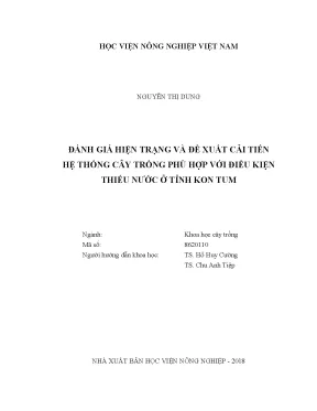 Luận văn thạc sĩ vnua đánh giá hiện trạng và đề xuất cải tiến hệ thống cây trồng phù hợp với điều kiện thiếu nước ở tỉnh kon tum