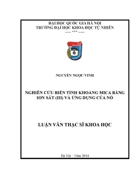 Luận văn thạc sĩ hus nghiên cứu biến tính khoáng mica bằng ion sắt iii và ứng dụng của nó