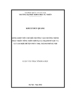 Luận văn thạc sĩ hus lồng ghép tiêu chí môi trường vào chương trình phát triển nông thôn mới tại xã trạch mỹ lộc và xã tam hiệp huyện phúc thọ thành phố hà nội