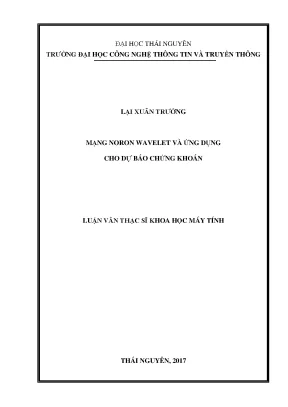 Luận văn thạc sĩ hay mạng noron wavelet và ứng dụng cho dự báo chứng khoán