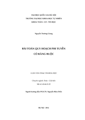 Luận văn thạc sĩ hus bài toán quy hoạch phi tuyến có ràng buộc