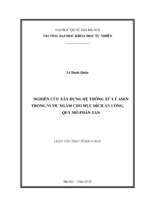 Luận văn thạc sĩ hus nghiên cứu xây dựng hệ thống xử lý asen trong nước ngầm cho mục đích ăn uống quy mô phân tán