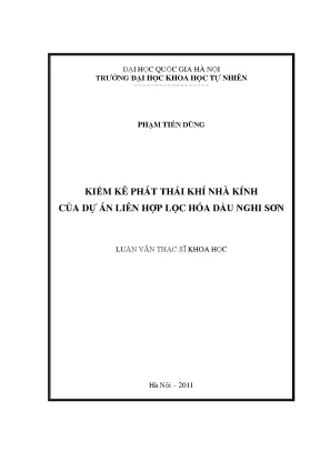 Luận văn thạc sĩ hus kiểm kê phát thải khí nhà kính của dự án liên hợp lọc hóa dầu nghi sơn