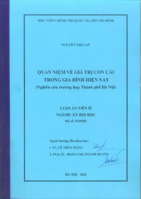 Quan niệm về giá trị con cái trong gia đình hiện naytrường hợp thành phố hà nội