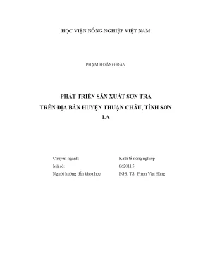 Luận văn thạc sĩ vnua phát triển sản xuất sơn tra trên địa bàn huyện thuận châu tỉnh sơn la