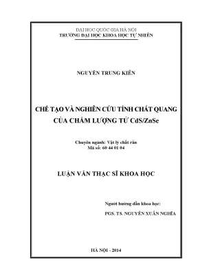 Luận văn thạc sĩ hus chế tạo và nghiên cứu tính chất quang của chấm lượng tử cds znse
