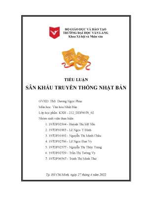 Tiểu luận văn hóa nhật bản sân khấu truyền thống nhật bản