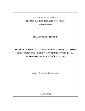 Luận văn thạc sĩ hus nghiên cứu sinh thái cảnh quan các hệ sinh thái nhằm định hướng quy hoạch phát triển bền vững tại xã hương sơn huyện mỹ đức hà nội