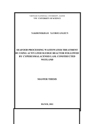 Luận văn thạc sĩ hus seafood processing wastewater treatment by using an activated sludge reactor followed by a cyperusmalaccensis lam constructed wetland