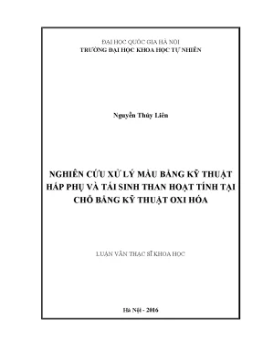 Luận văn thạc sĩ hus nghiên cứ xử lý mầu bằng kỹ thuật hấp phụ và tái sinh than hoạt tính tại chỗ bằng kỹ thuật oxi hóa