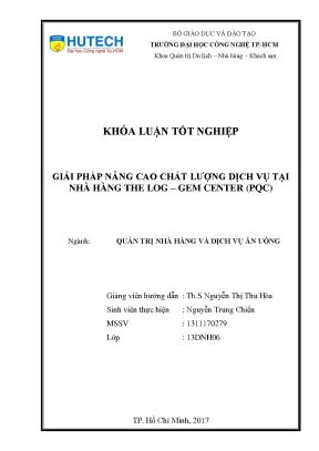 Luận văn thạc sĩ hay giải pháp nâng cao chất lượng dịch vụ tại nhà hàng the log gem center pqc