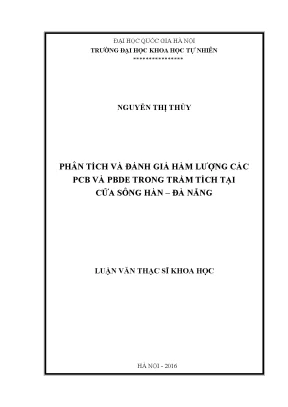 Luận văn thạc sĩ hus phân tích và đánh giá hàm lượng các pcb và pbde trong trầm tích tại của sông hàn đà nẵng