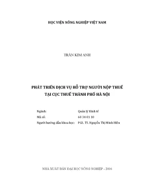 Luận văn thạc sĩ vnua phát triển dịch vụ hỗ trợ người nộp thuế tại cục thuế thành phố hà nội