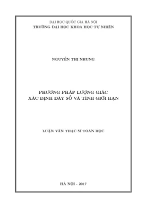 Luận văn thạc sĩ hus phương pháp lượng giác xác định dãy số và tính giới hạn
