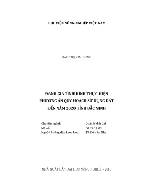 Luận văn thạc sĩ vnua đánh giá tình hình thực hiện phương án quy hoạch sử dụng đất đến năm 2020 tỉnh bắc ninh