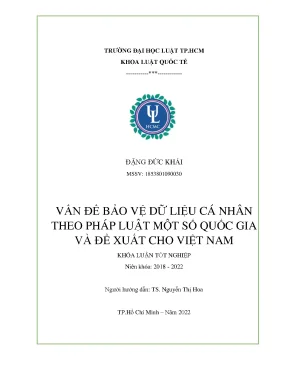 Vấn đề bảo vệ dữ liệu cá nhân theo pháp luật một số quốc gia và đề xuất cho việt nam