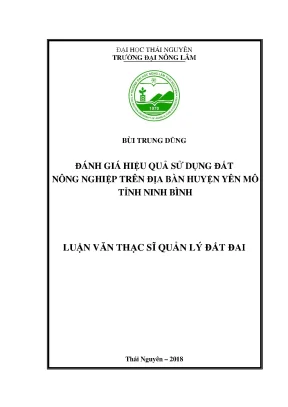 Luận văn thạc sĩ hay đánh giá hiệu quả sử dụng đất nông nghiệp trên địa bàn huyện yên mô tỉnh ninh bình