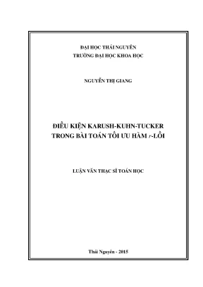 Luận văn thạc sĩ hay điều kiện karush kuhn tucker trong bài toán tối ưu hàm r lồi