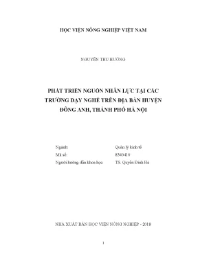 Luận văn thạc sĩ vnua phát triển nguồn nhân lực tại các trường dạy nghề trên địa bàn huyện đông anh thành phố hà nội