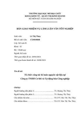 Đại học mỏ địa chất luận văn tốt nghiệp