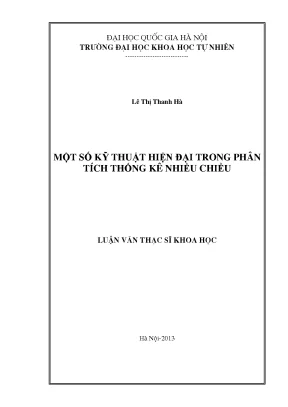 Luận văn thạc sĩ hus một số kỹ thuật hiện đại trong phân tích thống kê nhiều chiều