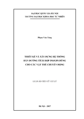 Luận án tiến sĩ hus thiết kế và xây dựng hệ thống dẫn đường tích hợp insgps dùng cho các vật thể chuyển động