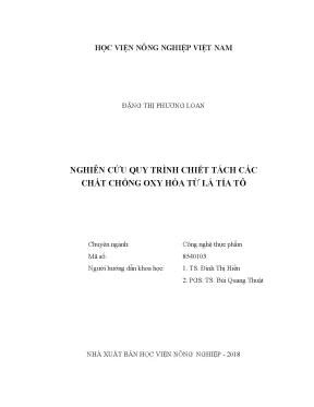 Luận văn thạc sĩ vnua nghiên cứu quy trình chiết tách các chất chống oxy hóa từ lá tía tô