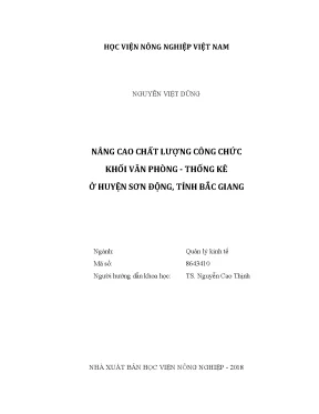 Luận văn thạc sĩ vnua nâng cao chất lượng công chức khối văn phòng thống kê ở huyện sơn động tỉnh bắc giang