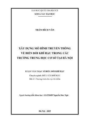 Luận văn thạc sĩ hus xây dựng mô hình truyền thông về biến đổi khí hậu trong các trường trung học cơ sở tại hà nội