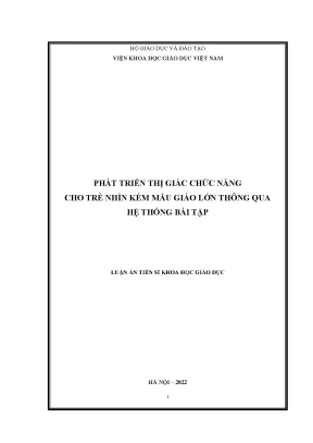 Phát triển thị giác chức năng cho trẻ nhìn kém mẫu giáo lớn thông qua hệ thống bài tập