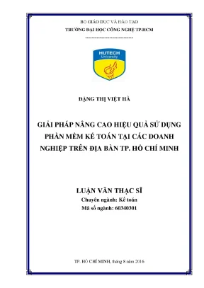 Luận văn thạc sĩ hay giải pháp nâng cao hiệu quả sử dụng phần mềm kế toán tại các doanh nghiệp trên địa bàn tp hồ chí minh