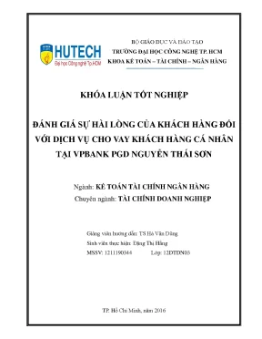 Luận văn thạc sĩ hay đánh giá sự hài lòng của khách hàng đối với dịch vụ cho vay khách hàng cá nhân tại vpbank pgd nguyễn thái sơn