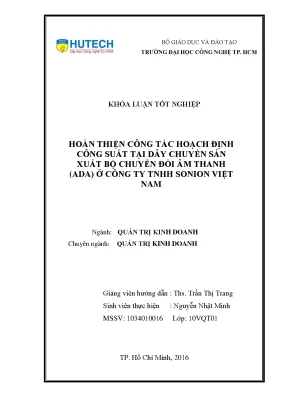 Luận văn thạc sĩ hay hoàn thiện công tác hoạch định công suất tại dây chuyền sản xuất bộ chuyển đổi âm thanh ada ở công ty tnhh sonion việt nam