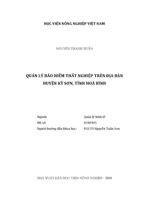 Luận văn thạc sĩ vnua quản lý bảo hiểm thất nghiệp trên địa bàn huyện kỳ sơn tỉnh hòa bình