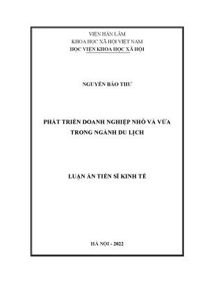 Luận án tiến sĩ phát triển doanh nghiệp nhỏ và vừa trong ngành du lịch việt nam
