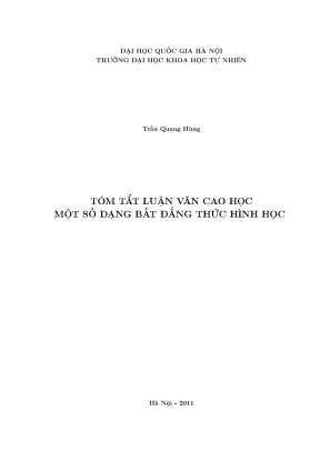 Luận văn thạc sĩ hus một số dạng bất đẳng thức hình học