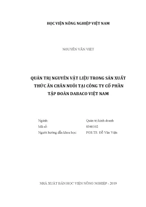 Luận văn thạc sĩ vnua quản trị nguyên vật liệu trong sản xuất thức ăn chăn nuôi tại công ty cổ phần tập đoàn dabaco việt nam