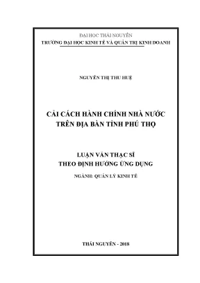 Luận văn thạc sĩ hay cải cách hành chính nhà nước trên địa bàn tỉnh phú thọ