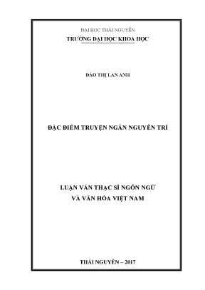 Luận văn thạc sĩ hay đặc điểm truyện ngắn nguyễn trí