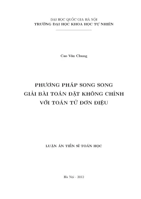Luận án tiến sĩ hus phương pháp song song giải bài toán đặt không chỉnh với toán tử đơn điệu 62 46 30 01