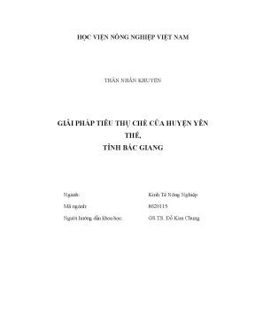 Luận văn thạc sĩ vnua giải pháp tiêu thụ chè của huyện yên thế tỉnh bắc giang
