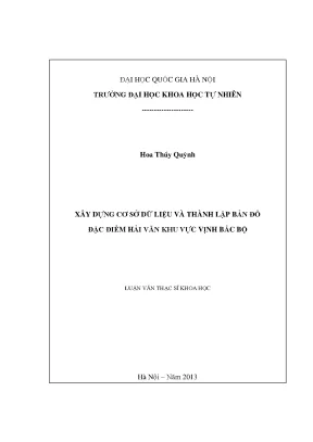 Luận văn thạc sĩ hus xây dựng cơ sở dữ liệu và thành lập bản đồ đặc điểm hải văn khu vực vịnh bắc bộ