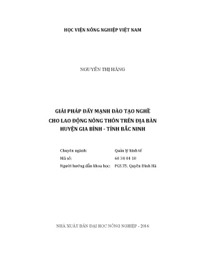 Luận văn thạc sĩ vnua giải pháp đẩy mạnh đào tạo nghề cho lao động nông thôn trên địa bàn huyện gia bình tỉnh bắc ninh