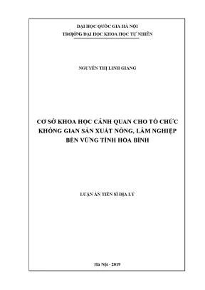 Luận án tiến sĩ hus cơ sở khoa học cảnh quan cho tổ chức không gian sản xuất nông lâm nghiệp bền vững tỉnh hòa bình