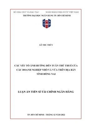 Tóm tắt các yếu tố ảnh hưởng đến tuân thủ thuế của các doanh nghiệp nhỏ và vừa trên địa bàn tỉnh đồng nai