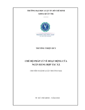 Chế độ pháp lý về hoạt động của ngân hàng hợp tác xã