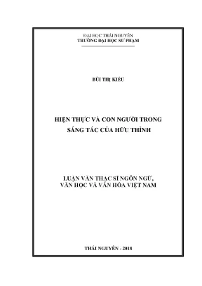 Luận văn thạc sĩ hay hiện thực và con người trong sáng tác của hữu thỉnh
