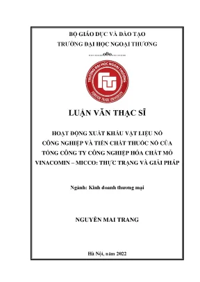 Hoạt động xuất khẩu vật liệu nổ công nghiệp và và tiền chất thuốc nổ